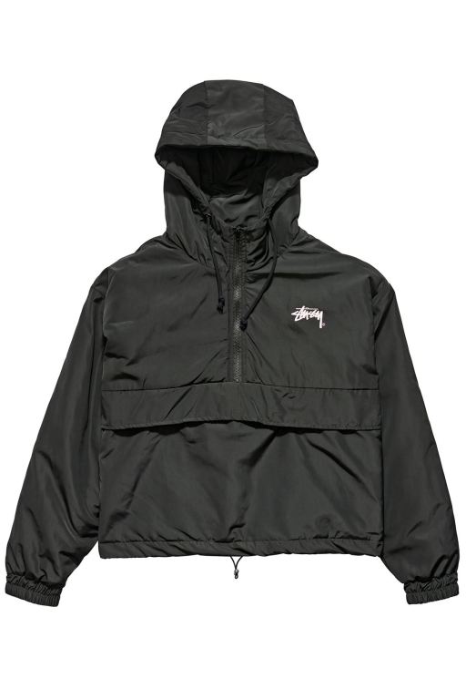 Stussy Womens Kelly Windbreaker Puffa Jackets Black - XVFQE7946